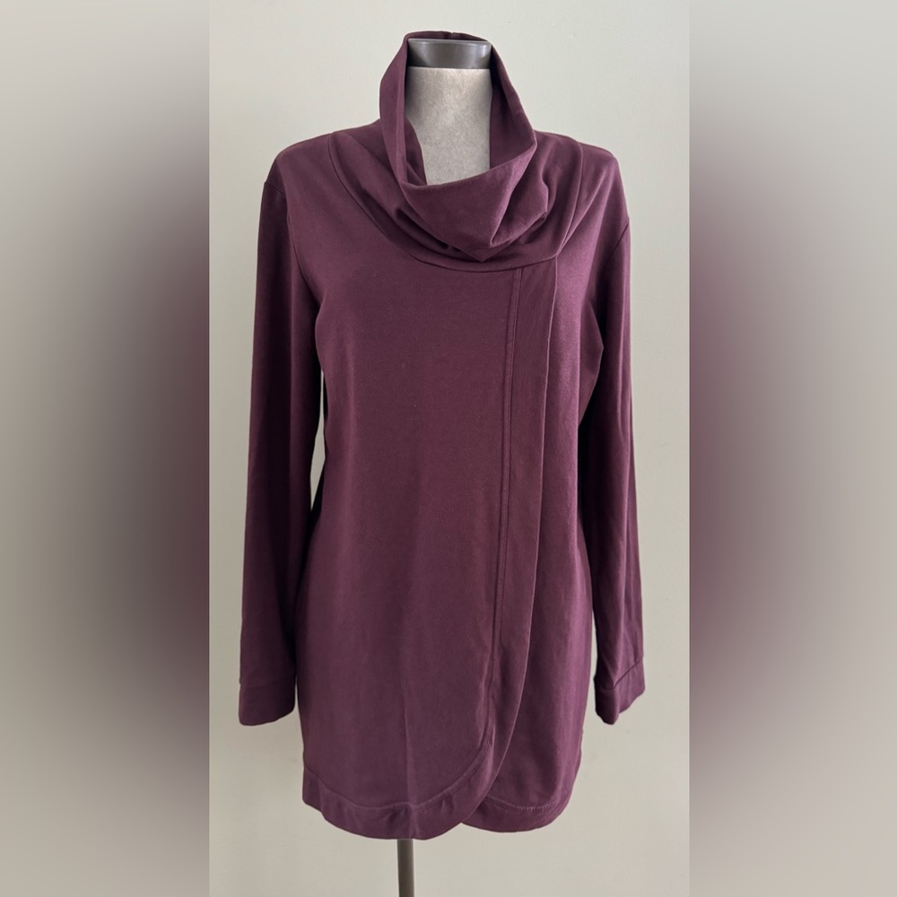 Blondie Apparel Bamboo Cotton Cross Front Long Tunic Top Large Made in Canada